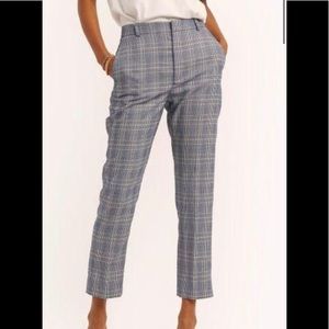 NWT. Louisa straight pants. Multi-blue plaid.